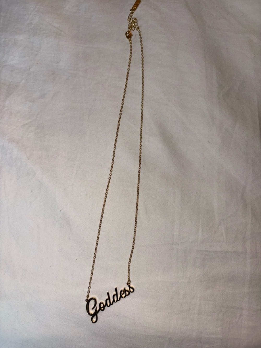 Luna Lifted Goddess Script Name Necklace - Gold